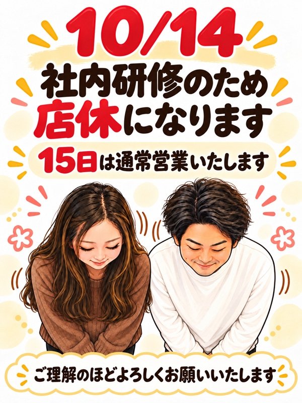 臨時休業のお知らせ